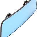 UTSAUTO Rear View Mirror Universal Panoramic Anti-glare Car Interior 12" Rear View Mirror Wide Angle Rearview with Silicone Strap for Most Cars Boats Vans Trucks (Blue)