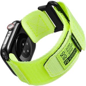 Nereides Compatible with Apple Watch Series 11 Band Series 10/9/8/7/6/5/4/SE/SE2, Nylon Sports Strap with Woven Design for 42mm/40mm/41mm/38mm (L, Fluorescent Green)