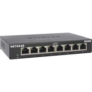 NETGEAR 8-Port Gigabit Ethernet Unmanaged Essentials Switch (GS308) - Home Network Hub, Office Ethernet Splitter, Plug-and-Play, Silent Operation, Desktop or Wall Mount