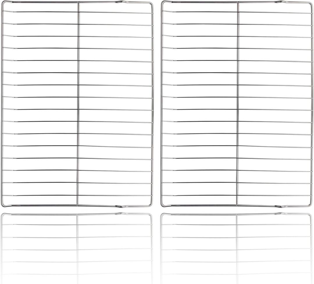 2Pcs WB48T10095 Oven Rack Replacement - 23.7" x 17.4" 304 Stainless Steel Flat Rack for GE Stove Oven Models WB48K5019, AP5665850, PS6447646, WB48K0001, WB48K0003, WB48K0004, WB48K1, WB48K3, WB48K4