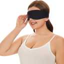 ALASKA BEAR Sleep Mask for Side Sleepers Patented Design, Cup-Shaped and Extra-Soft, 100 Blackout Eye Mask Shades Cover for Men and Women Home or Travel, Machine Washable, Black