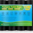 Portable Toilet Bags - 8 Gallon Camping Toilet Bags, Biodegradable Travel Potty Bag for Portable Toilet, Thickened Camp Toilet Waste Bags for 5 Gallon Bucket Toilet, Compostable Trash Bags