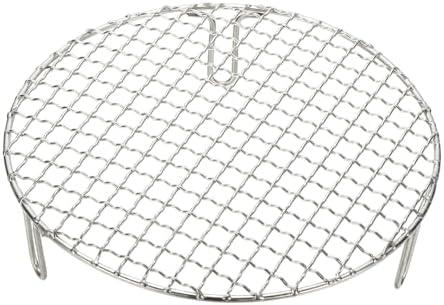 uxcell 9 Inch Round Cooking Rack, Stainless Steel Canning Racks with Legs, Barbecue Mesh Grill for Baking Cooling Steaming Cookware