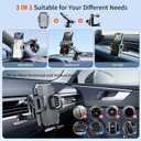 SUUSON Upgraded 3-in-1 Car Phone Holder Mount [Powerful Suction] Phone Mount for Car Dashboard Air Vent Windshield,for All iPhone Android Phone (Black)