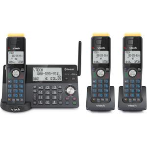 VTech IS8128-31 Super Long Range 3-Handset DECT 6.0 Cordless Phone for Home with Answering Machine, 2300 ft Range, Call Blocking, Bluetooth Connect to Cell, Intercom (Graphite)