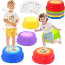 Stepping Stones for Kids,Toddler Stepping Stones Indoor & Outdoor, 5pcs Light up & Music Non-Slip Balance Sensory Toy,Obstacle Course, Promoting Sensory Coordination Skills, Gifts for Children Aged 3+