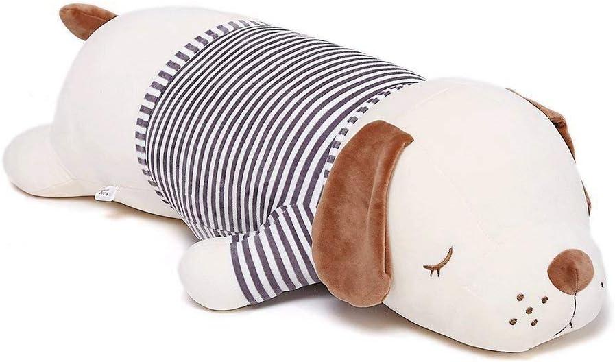 Niuniu Daddy 15" | 1.9 Pound Plush Puppy Weighted Stuffed Animal Soft Plush Toy Dog Cute Cuddle Hugging Pillow, Body Pillow Birthday Gift for Kids Adults Girls Boys (Striped Dog, Medium)