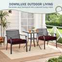 downluxe Outdoor Chair Cushions Set of 4 for Patio Furniture, Water Resistant Tufted Overstuffed Patio Furniture Cushions, Thick Outdoor Seat Cushion, 19" X 19" X 5", Burgundy