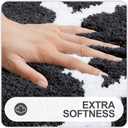 OLANLY Bathroom Rugs Set 2 Piece, Microfiber Bath Shower Mat and U-Shaped Toilet Rug, Machine Wash Dry, Non-Slip Absorbent Shaggy Bath Mats for Tub, Shower and Bathroom (24"x16"+24"x20", Dark Grey)