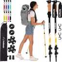 TrailBuddy Trekking Poles - Lightweight, Collapsible Hiking Poles for Snowshoe & Backpacking Gear - Pair of 2 Walking Sticks for Hiking, 7075 Aluminum with Cork Grip (Bumblebee Yellow)
