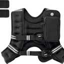 PACEARTH Weighted Vest,4lb/6lb/10lb/12lb/16lb/20lb/25lb/30lb Weight Vest with Reflective Stripe, Body Weight Vests Adjustable for Men, Women Workout, Strength Training, Running, Walking, Jogging (Black)