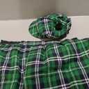 Funtery 2 Pcs St. Patrick's Day Costume Kit Irish Plaid Green Kilt for Men Scottish Tam with Pompom Tartan Skirt Kilts St Patricks Day Scottish Hat for Men Women