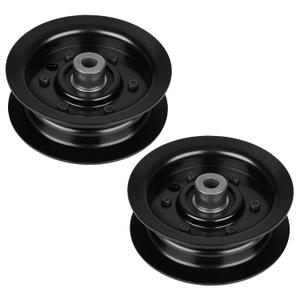 ILONPA 132-9420 Flat Idler Pulley Replaces 106-2175 for Exmark Toro 32 38 42 50 and 54 inch Deck Quest E-Series S-Series Timecutter SS 3200 SS 3216 SW 3200 ZS 3200S (2 Pack)