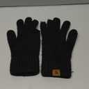 Vgogfly Winter Knit Gloves Warm Full Fingers Men Women with Upgraded Touch Screen - Anti-Slip Glove Fleece Lined (Large, Black)