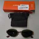 livho 2025 Trendy Oval Sunglasses - Stylish Polarized Shades for Everyday - Retro Metal Frames (Green/Gold)