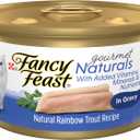 Purina Fancy Feast Wet Cat Food Gourmet Naturals Rainbow Trout Recipe in Wet Cat Food Gravy - (Pack of 12) 3 oz. Cans, No BB Date