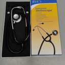 HCS Black Stethoscope, Classic Lightweight - Medical, Dual Head Stethoscopes for Nurses, Nursing School, Student Essentials, Work, Home - 22 inch Tubing