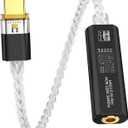 USB C to 3.5mm DAC Headphone Adapter with Dual Chip CX31993 & MAX97220, Portable Decoding Amp Hi-Res 32bit/384KHz Audio Dongle with Silver-Plated OCC Cable for iPhone, Android, Mac, IEMs Earphones