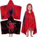 Peryiter 2 Pcs Spider Hooded Towel Bath Beach Quick Dry Towels Swimming Bath Shower Pool Travel Trips Vacations Absorbent Soft Beach Blanket, 58 x 28 Inches