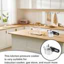SOLUSTRE Small Pressure Cooker with Composite Bottom Safe Stovetop Pressure Cooker Compatible with Gas Stove and Induction Ideal for Home Kitchen 6.29X6.29X5.11 Inch
