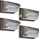 LED Wall Pack Light 500W Equivalent 18000LM LED Flood Security Light Dusk to Dawn Photocell 5000K 120W 100-277V Outdoor Wall Mount Lighting Commericial IP65 Waterproof for Yard Garage 4 Pack