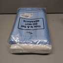 Tudomro 16 Pcs White and Light Blue Round Plastic Tablecloth and Satin Table Runner Set 84 Inch Round Covers 12 x 108 Inch Table Runners for Christmas Wedding Birthday Party Baby Shower