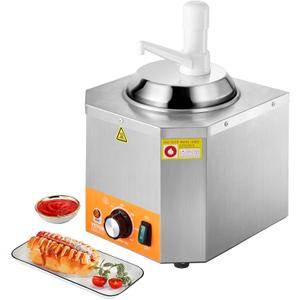 VEVOR Electric Cheese Dispenser with Pump, 2.4L Commercial Hot Fudge Warmer, Plastic Pump Dispenser, 86-230 Temp Adjustable Nacho Cheese Sauce Warmer, for Hot Fudge Cheese Caramel