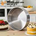 6 Inch Cake Pans Set of 3 with 100 Pieces Parchment Paper, Stainless Steel Baking Pan For Layered Cakes, Smash Cake Pans Mirror Finish Dishwasher Safe Small Cake Pan Set Cake Mold
