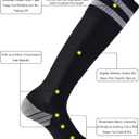 CWVLC Soccer Socks for Kids Youth Adult, Cotton Football Softball Baseball Socks (Black, XL)