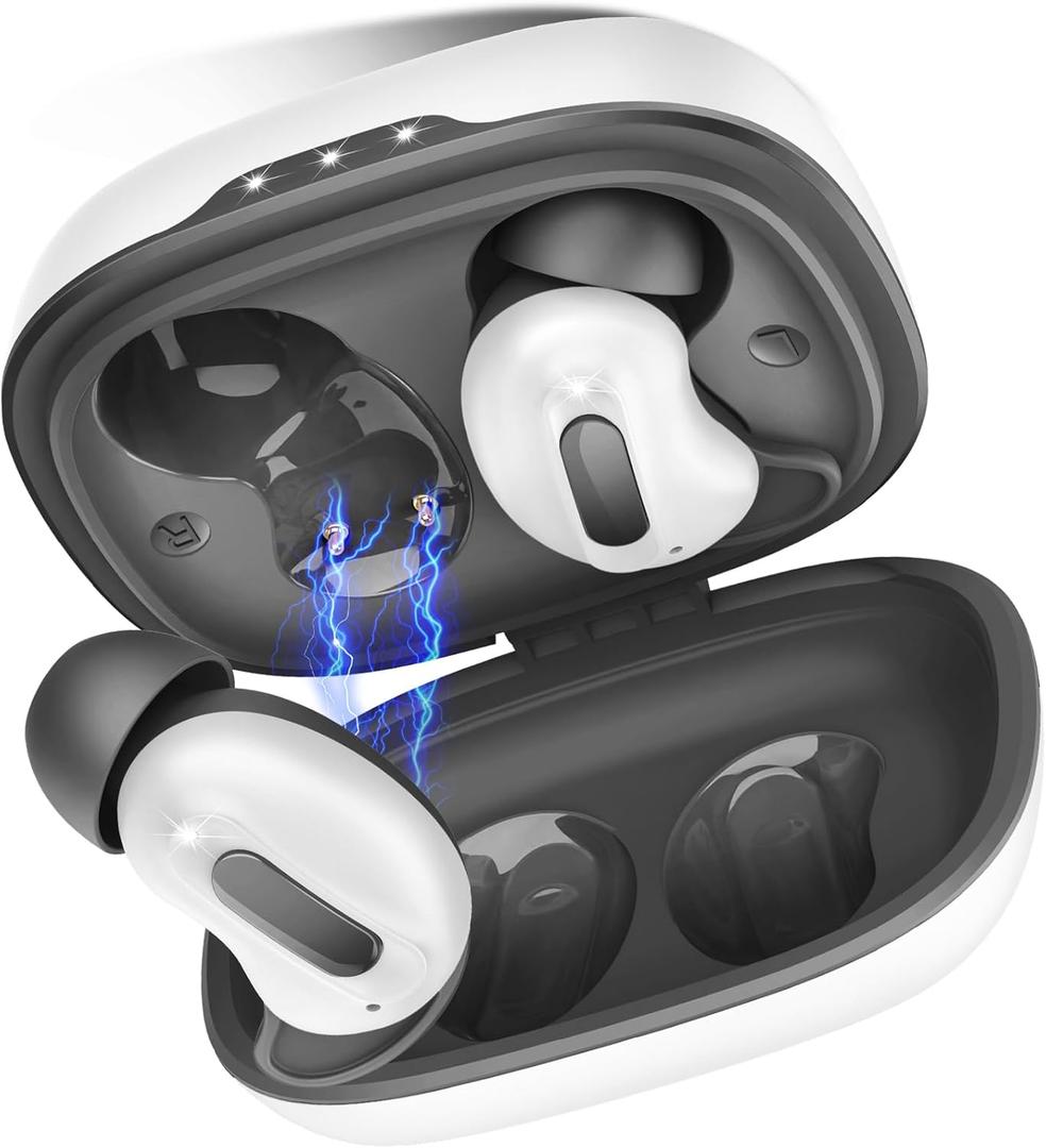 Sleep Earbuds, Mini ANC Wireless Earbuds Bluetooth 5.4 Headphones Deep Bass Stereo, 48H Playtime Ear Buds, 4 ENC Noise Cancelling Mic, In Ear IP7 Waterproof Earphones for Side Sleepers,Touch Control