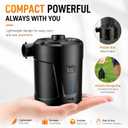 Air Pump for Inflatables,Air Mattress Pump,5200mAh Battery,Camping Essentials,Electric Air Pump,4 Air Nozzles,Fast Inflator Deflate for Inflatable mat,Air Mattresses Beds,Pool Floats,Vacuum Storage