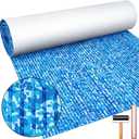 FOCEAN Boat Flooring EVA Foam Boat Decking Faux Teak Marine Flooring Boat Mat Boat Carpet Sheet for Motorboat RV Yacht Kayak Surfboard, 94.5"x 47.2"/35.4"/23.6"/15.7 blue and white