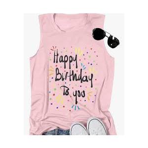 Happy Birthday tank top, S