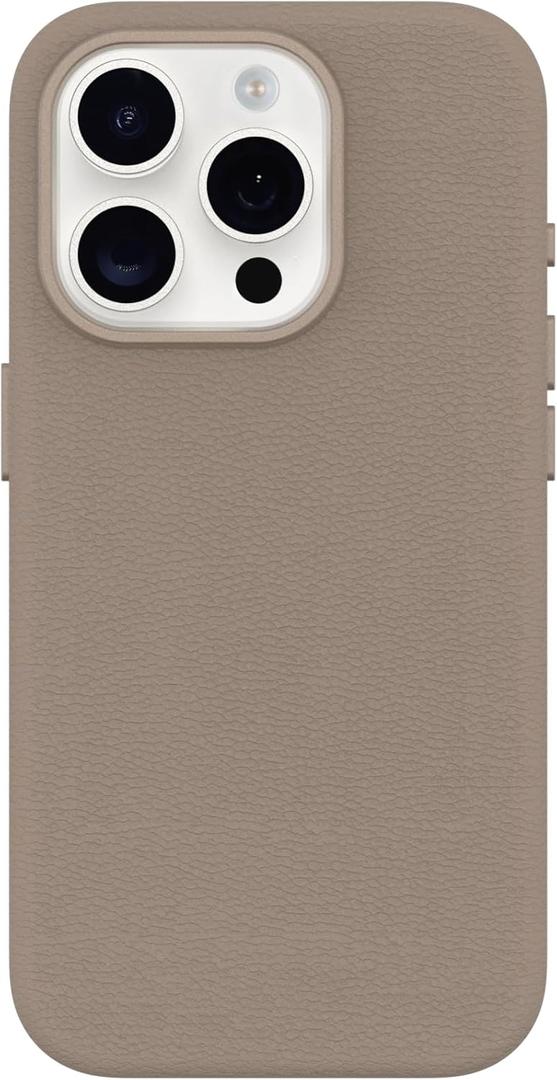 OtterBox iPhone 15 Pro Symmetry Series Cactus Leather for MagSafe - Cottonwood Glen Brown (New: Grey Comfort)