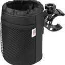 KEMIMOTO Motorcycle Cup Holder, Oxford Fabric Motorcycle Drink Holder with 0.6"-1.5" Alligator Clamp, Universal Water Bottle Cup Accessories for Bike, ATV/UTV, Scooter, Boat, Walker, Black L