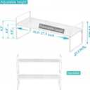 2 Pack Large Expandable Cabinet Storage Shelf, Heavy Duty Stackable Steel Metal Spice Rack Adjustable Height Home Office Pantry Garage Shelves for Counter Kitchen Organization, White, 10.2" Width - 2 Pack