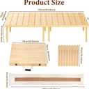 60" x 30" Boho Low Picnic Table, Portable Wooden Folding Picnic Table with Table Runner for Camping, Beach, Garden, Picnic, Party, Indoor & Outdoor Use, Seats 6-8 People, 8-Leg Design