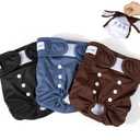 Pet Soft Washable Female Diapers (3 Pack) Female Dog Diapers, Comfort Reusable Doggy Diapers for Girl Dog in Period Heat (Deep Set, S)