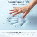 Gel Memory Foam Mattress Topper King Size, 4 Inch, Pressure Relief, Blue | Plush Comfort, Ventilated Breathable Design, Gentle Contouring, CertiPUR-US Certified Foam