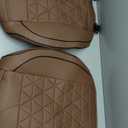 Leather Front Car Seat Cover - Bottom Car Seat Covers Fully Wrapped, Non-Slip, Luxury Appearance and Comfort, Fits Most Vehicles, 2 Pack, Brown