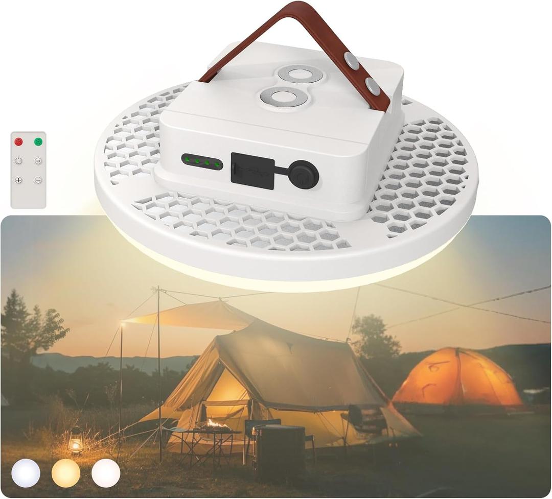 16500mAh Camping Tent Light, 4000LM 3 Color Lighting Modes IPX5 Waterproof Led Hanging Tent Lantern Rechargeable Emergency Portable Magnet Outdoor Wireless Camping Lights (60W Pro (Remote)