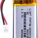 Liter 3.7V 400mAh 502035 Lipo Battery Rechargeable Lithium Polymer ion Battery Pack with JST PH 2.0mm Connector