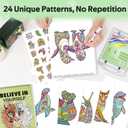 2 x Adult Coloring Book Set,24 Colors Markers with Spiral Bound Adult Coloring Book for Women to Relaxation,Mindfulness and Anxiety Relief(Animal)