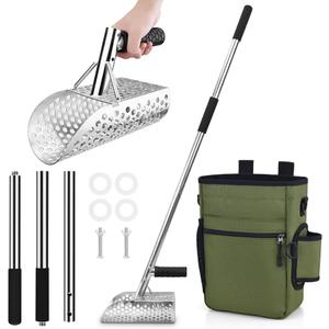 Beach Sand Scoop with Non-Slip Handle,Metal Detecting Tool,Beach Underwater Treasure Hunting, Stainless Steel Water Metal Detecting Tool Digging Shovel Fast Sifting Metal Detector. (style6)