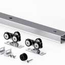 EaseLife 4FT/48in Sliding Pocket Door Hardware Kit,Commercial Grade,Aluminum Box Rail Kit,Slide Smoothly Quietly,Easy Install,No Door (44.5in Track Kit for 23"~24" Wide Single Door)