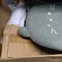 Vanity Chair with Cat Back,Armless Small Office Desk Chair, Gray, Teddy Fabric, 120°Tilting,Rolling,Swivel,Adjustable Height,Cute Plush Computer Chair for Vanity,Kids Room,Office,Bedroom