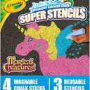 Crayola Super Stencils Magical Creatures Set (3ct), Large Sidewalk Chalk for Kids, Washable Sidewalk Chalk, Outdoor Toys, Ages 4+