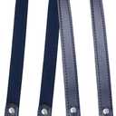 Allzedream Genuine Leather Purse Strap Sewing Canvas Replacement Handbag Shoulder Bag 2 Pcs (Navy, Silver Hardware)