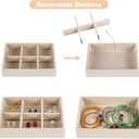 8-Piece 6" Velvet jewelry drawer organizer inserts Removable Dividers, Stackable Drawer Organizer for Rings Earrings Makeup, Vanity Dresser Storage
