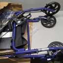 Drive Medical 10257BL-1 4 Wheel Rollator Walker With Seat, Steel Rolling Walker, Height Adjustable, 7.5" Wheels, Removable Back Support, 300 Pound Weight Capacity, Blue